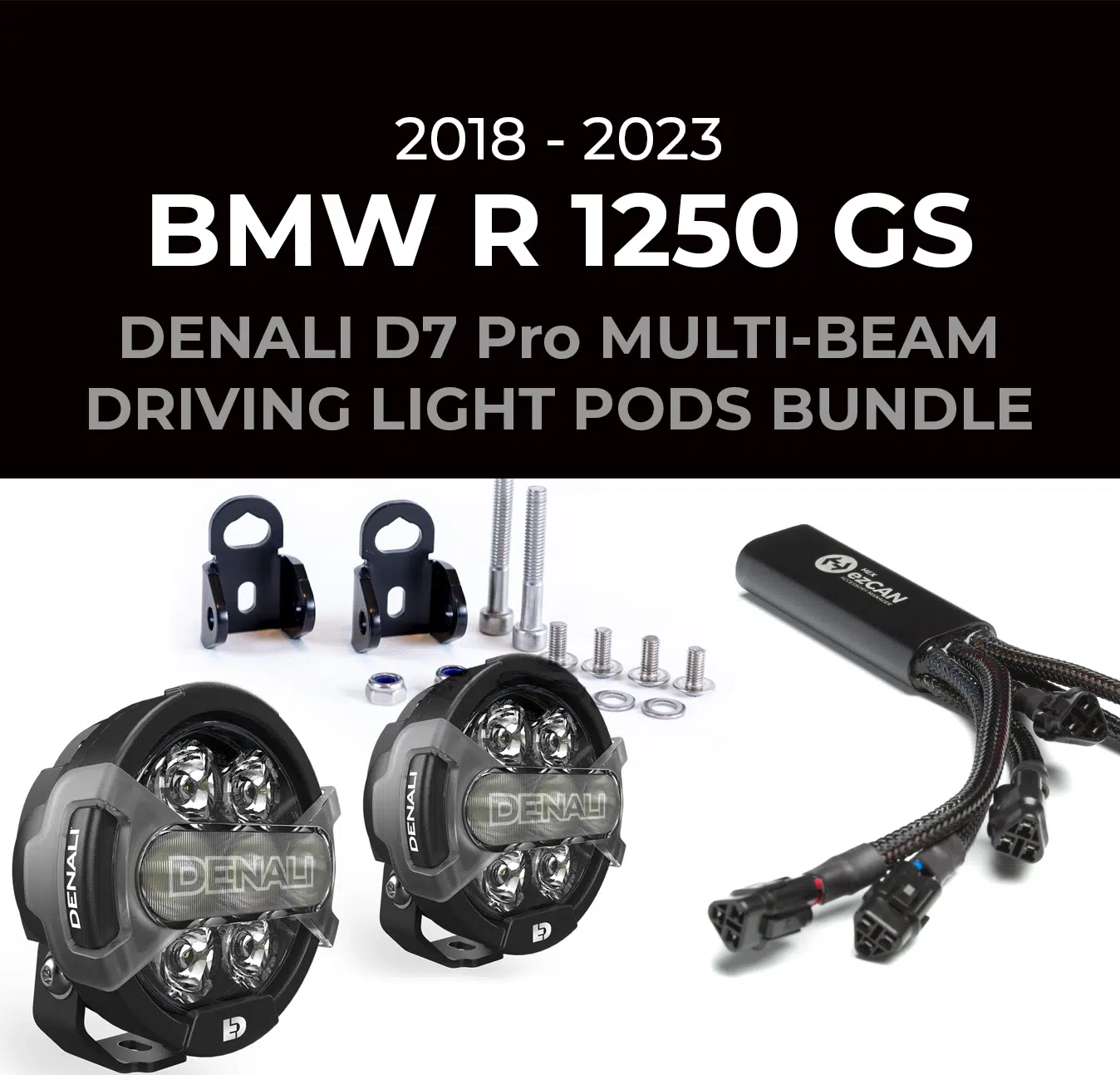 BMW R 1250 GS '18-23' Bundle with DENALI D7Pro Multi-Beam Driving