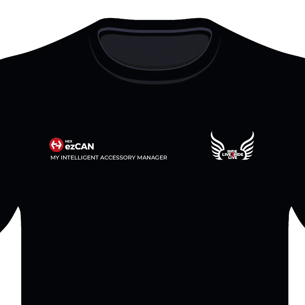 T-Shirt, Short-Sleeved, Black - HEX ezCAN RIDE2LIVE - Image 2