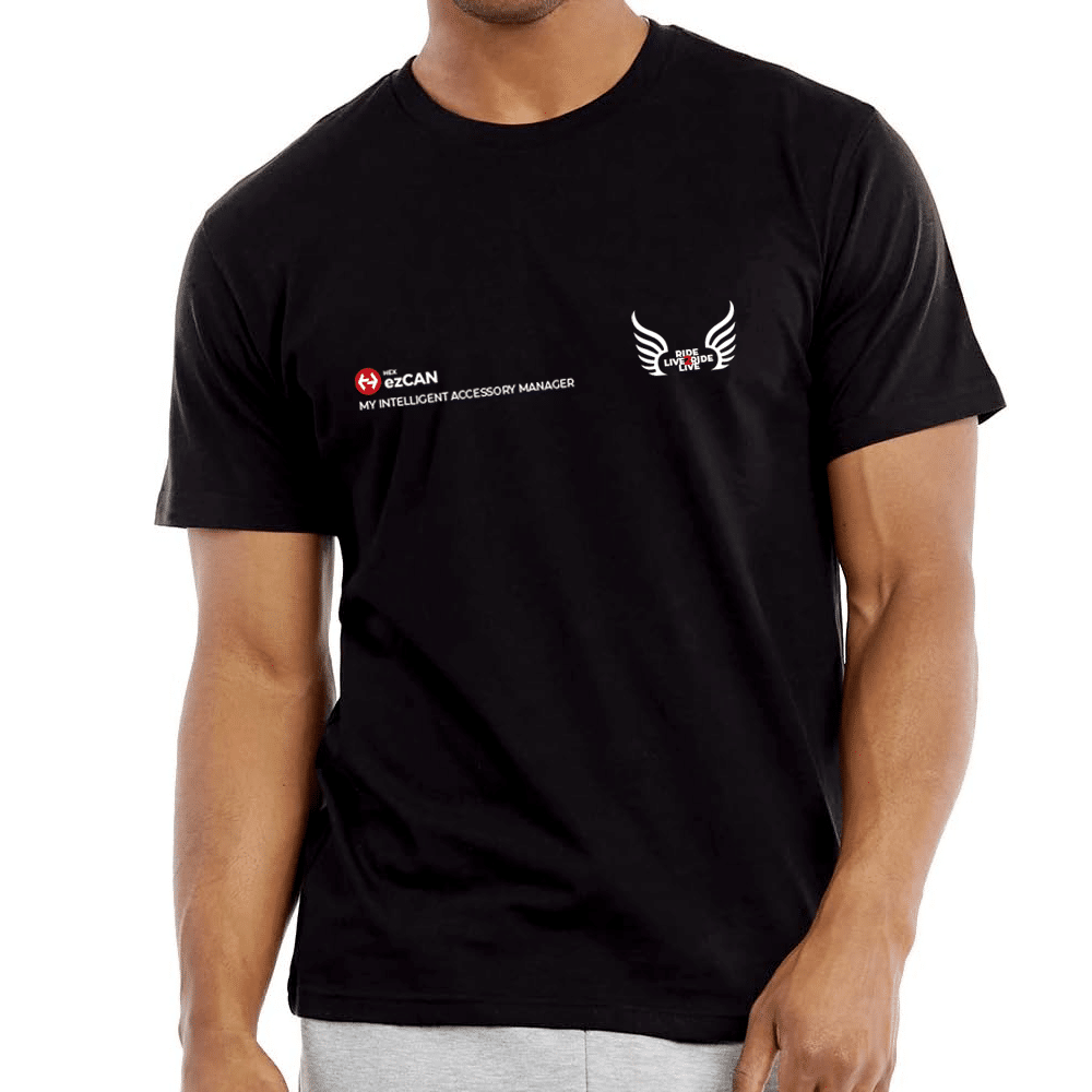 T-Shirt, Short-Sleeved, Black - HEX ezCAN RIDE2LIVE