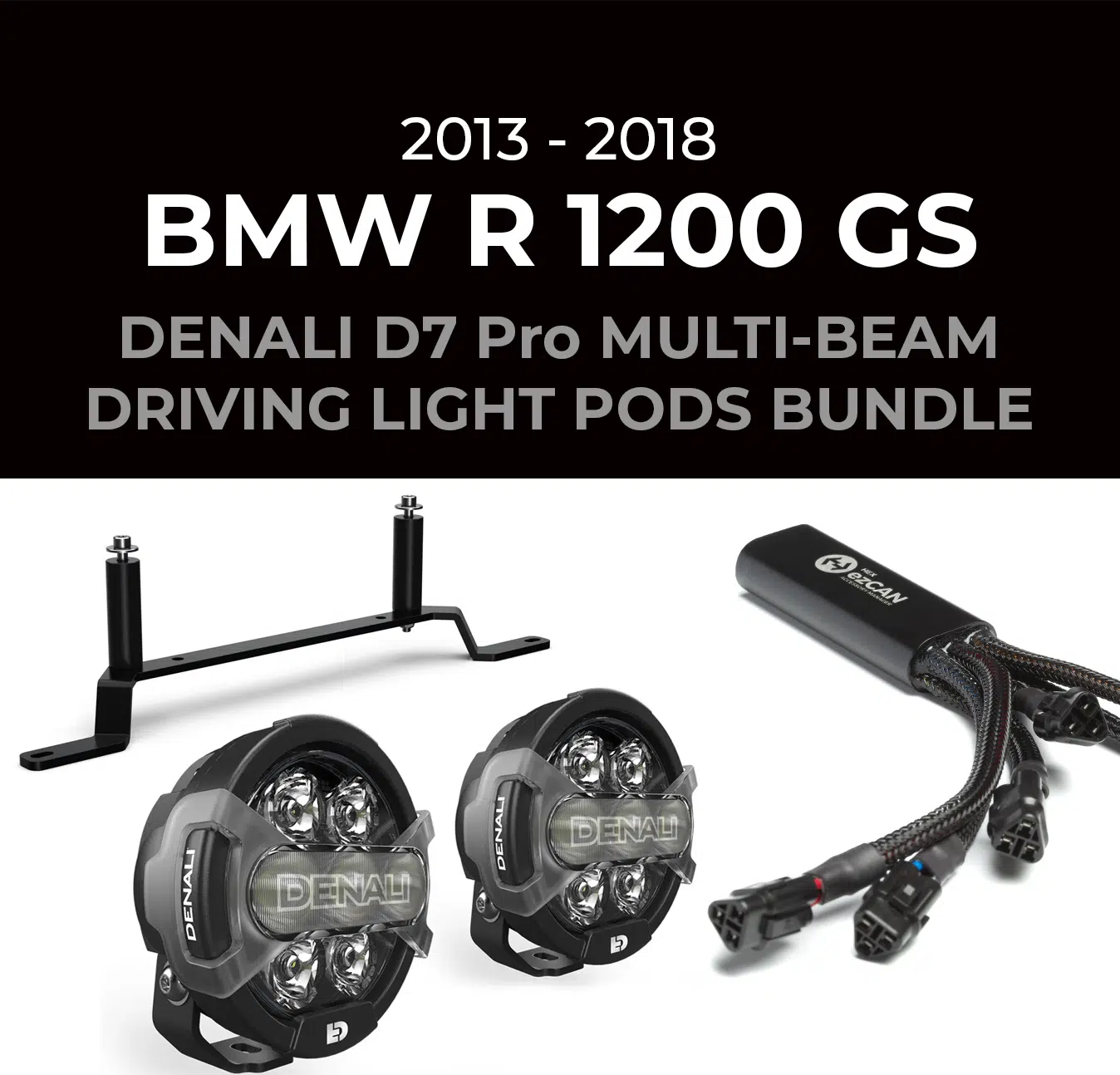 BMW R 1200 GS '13-18' Bundle with DENALI D7Pro Multi-Beam Driving