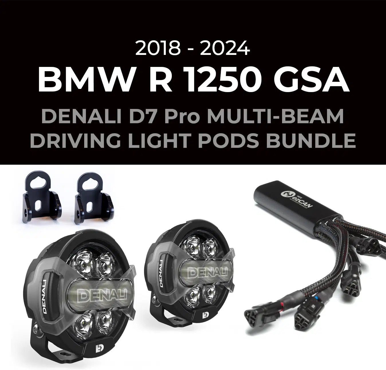  R1200GS/R1250GS D7ライト・キャンスマセット BMW R 1250 GSA '18-24' Bundle with DENALI D7Pro Multi-Beam Driving
