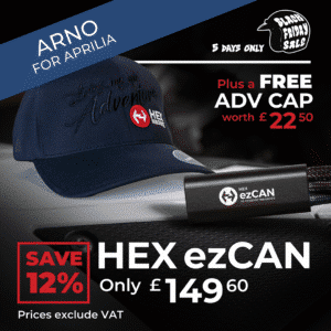 BLACK FRIDAY: HEX ezCAN Arno for Aprilia Bikes + HEX Adv Cap