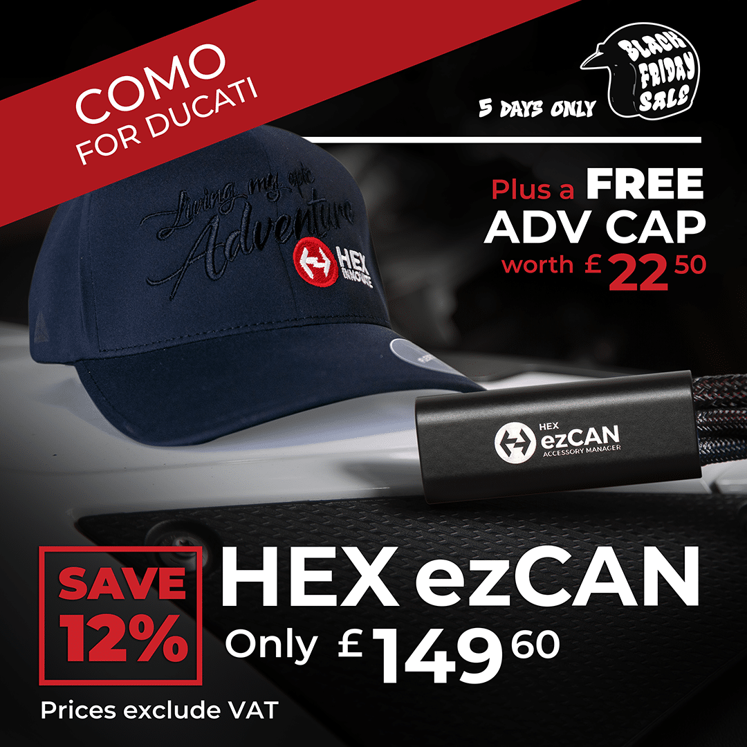 BLACK FRIDAY: HEX ezCAN Como for Ducati Bikes + HEX Adv Cap