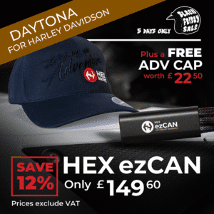 BLACK FRIDAY: HEX ezCAN Daytona for Harley Davidson Bikes + HEX Adv Cap
