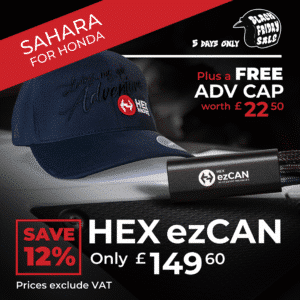 BLACK FRIDAY: HEX ezCAN Sahara for Honda Bikes + HEX Adv Cap