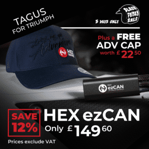 BLACK FRIDAY: HEX ezCAN Tagus for Triumph Bikes + HEX Adv Cap