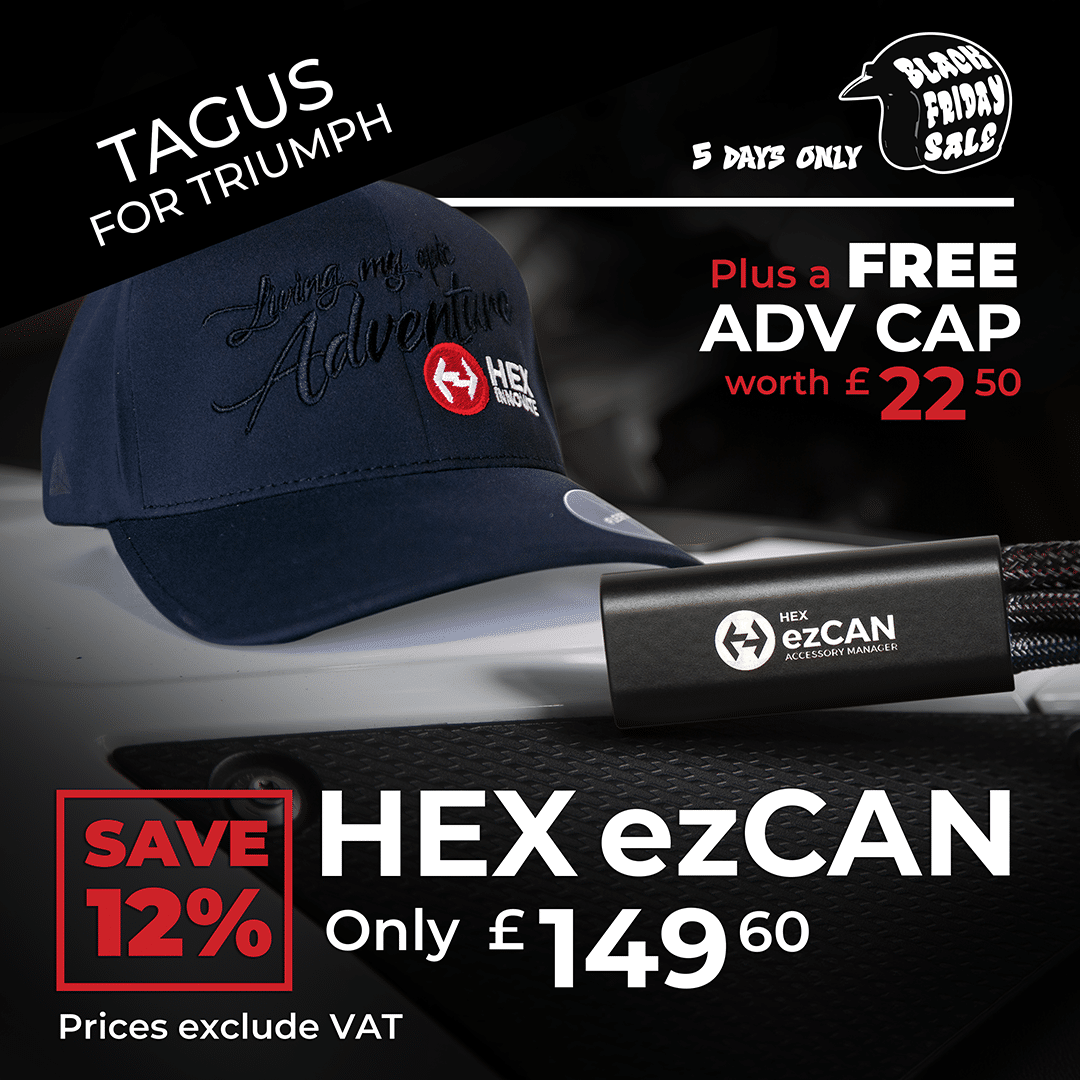BLACK FRIDAY: HEX ezCAN Tagus for Triumph Bikes + HEX Adv Cap