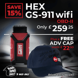 BLACK FRIDAY: GS-911wifi with OBD-II Connector (Enthusiast) + HEX Adv Cap