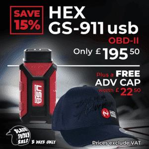 BLACK FRIDAY: HEX GS-911usb with OBD-II Connector (Enthusiast) + HEX Adv Cap