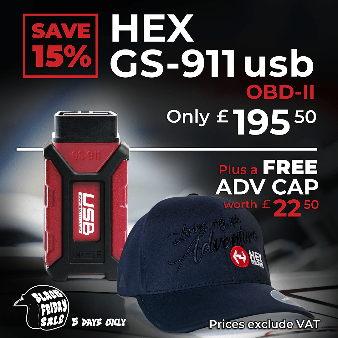 BLACK FRIDAY: HEX GS-911usb with OBD-II Connector (Enthusiast) + HEX Adv Cap
