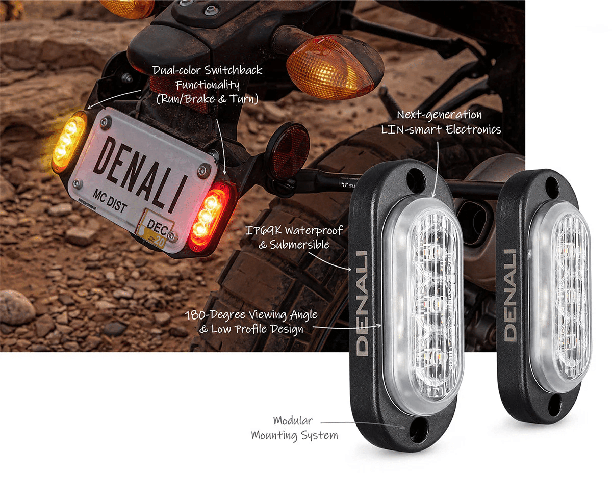 DENALI T3-S SMART Rear Switchback LED Turn Signal Pods (TWO LIGHT PODS) - Image 5
