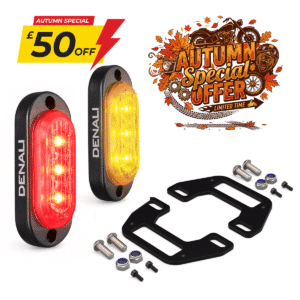 AUTUMN SPECIAL OFFER: 2x DENALI T3-S SMART Rear Switchback LED Turn Signal Pods (TWO LIGHT PODS) + Brackets